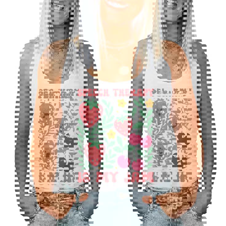 Speech Therapy Is My Jam Boho Floral Speech Pathology Slp Women Tank Top