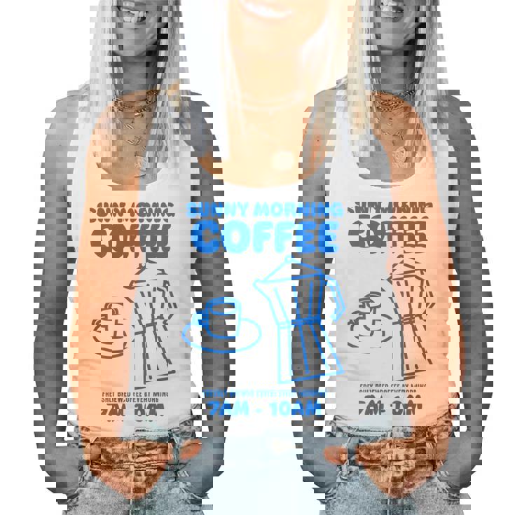 Sunny Morning Coffee Xundayun Delicious Coffee バックプリント レディースタンクトップ