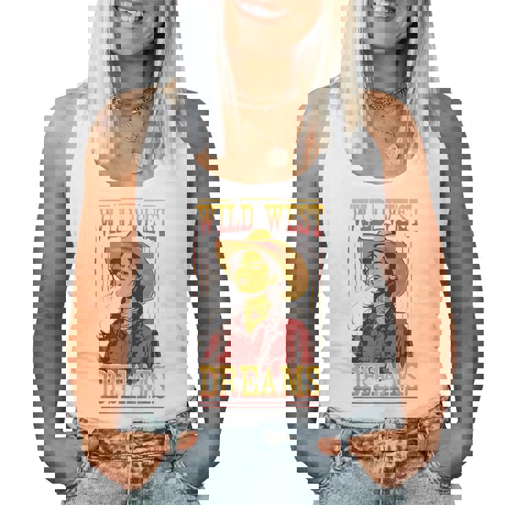 Wild West Dreams Country Western Cowgirl Rodeo グラフィック レディースタンクトップ