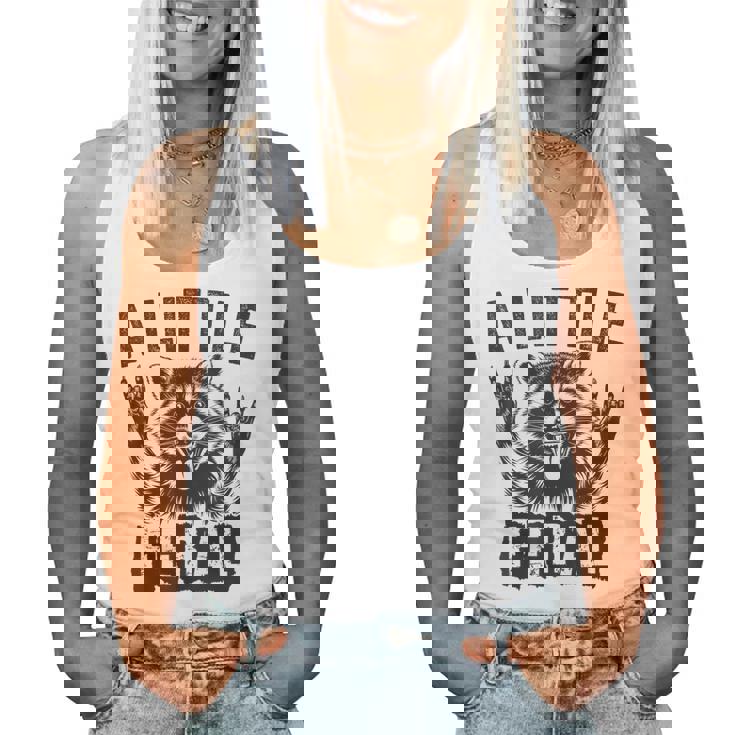 おもしろいアライグマのグラフィック 小さなフェラル 幼児 男の子 女の子 フェラル レディースタンクトップ