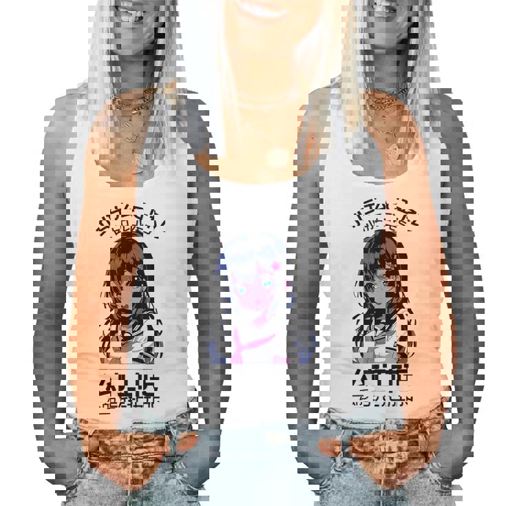 かわいい 和 かわいい アニメ 女の子 イラスト グラフィック デザイン レディースタンクトップ