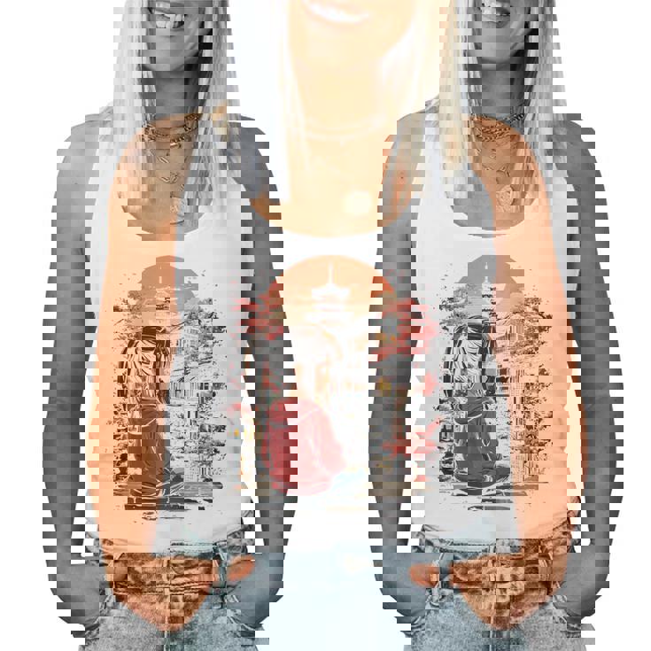 アニメ 女の子 日本 バックプリント レディースタンクトップ