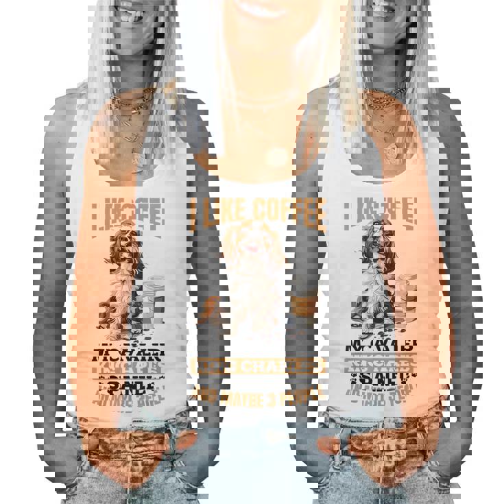 キャバリア・キング・チャールズ・スパニエル犬種 I Like Coffee My レディースタンクトップ