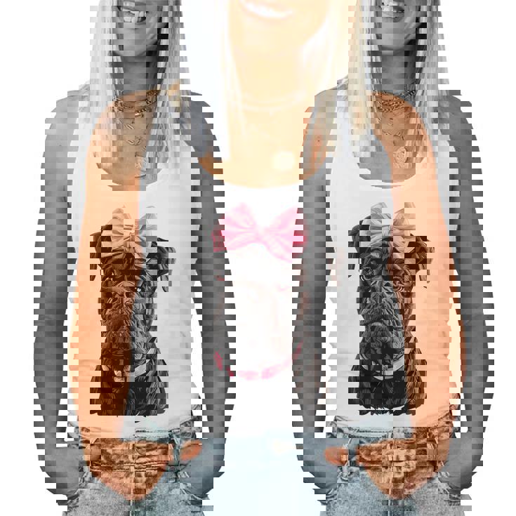 コケット ボウケーン コルソ 犬 ママ ピンクリボン 女の子 レディースタンクトップ