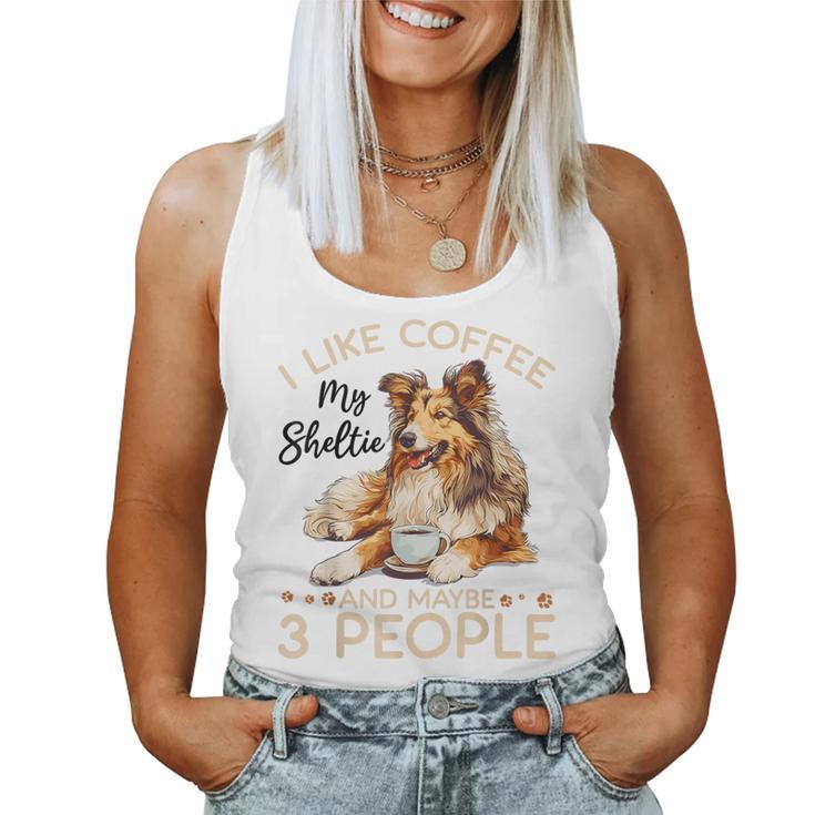 シェットランド・シープドッグ犬用シェルティ I Like Coffee Myheltie レディースタンクトップ