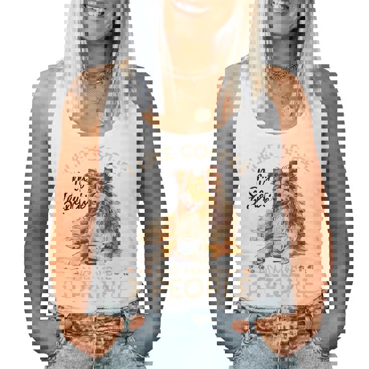 シェットランド・シープドッグ犬用シェルティ I Like Coffee Myheltie レディースタンクトップ