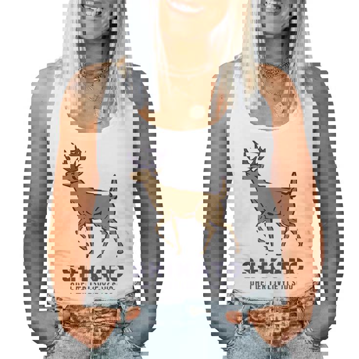 シカトhikato しかと 鹿 イラスト 簡単 鹿好き 鹿の十 鹿十 無視 シカトする 花札 言葉 おもしろ レディースタンクトップ