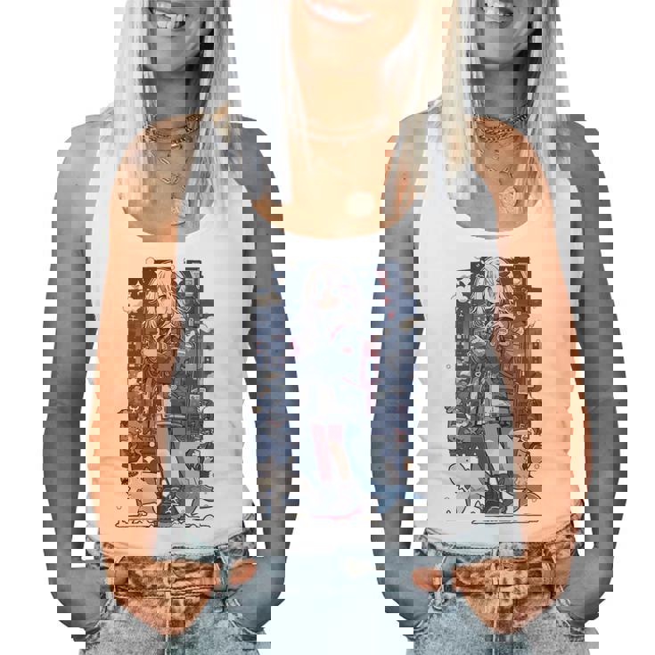 シャーク ワイフ 東京 アニメ ワイフ 女の子 かわいい カワイイ 漫画 レトロ 長袖tシャツ レディースタンクトップ