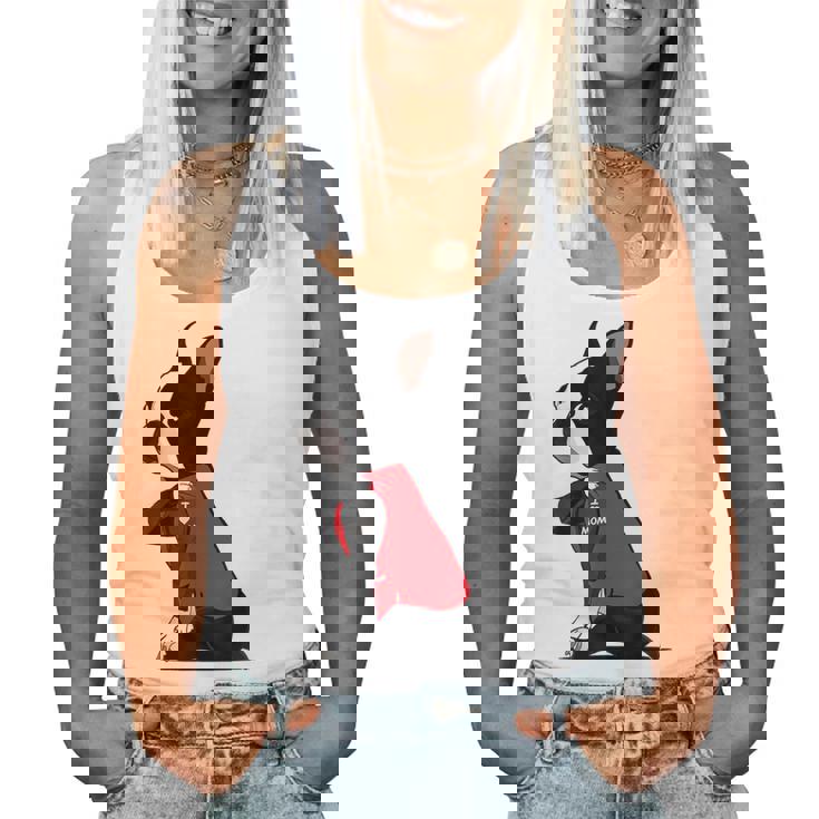 ボストンテリア I Love Mom タトゥーシャツ 面白いボストンテリア レディースタンクトップ