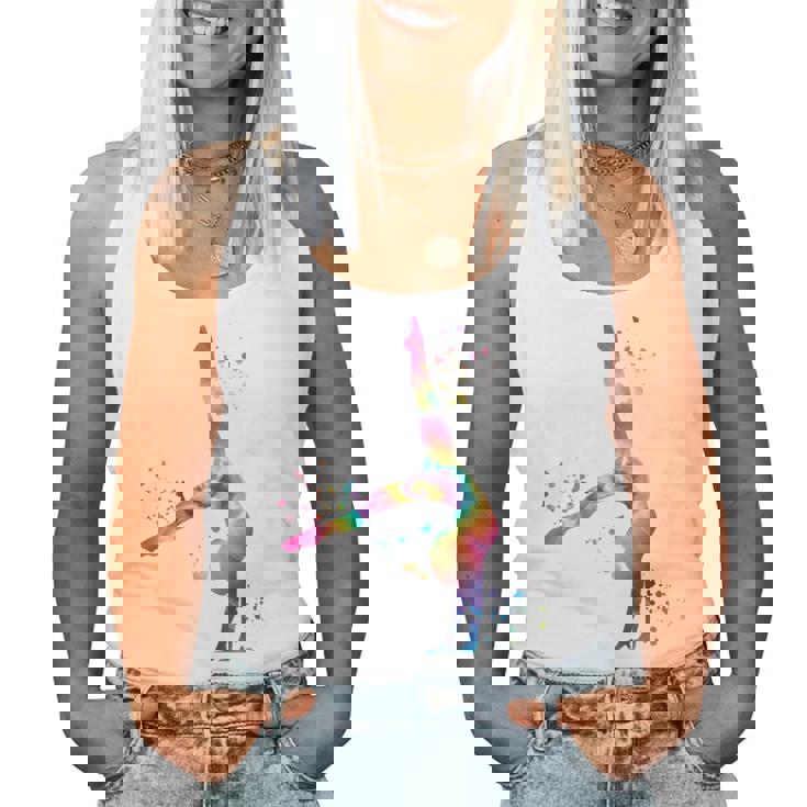 体操 床付き 女の子 キッズ 新体操 レディースタンクトップ