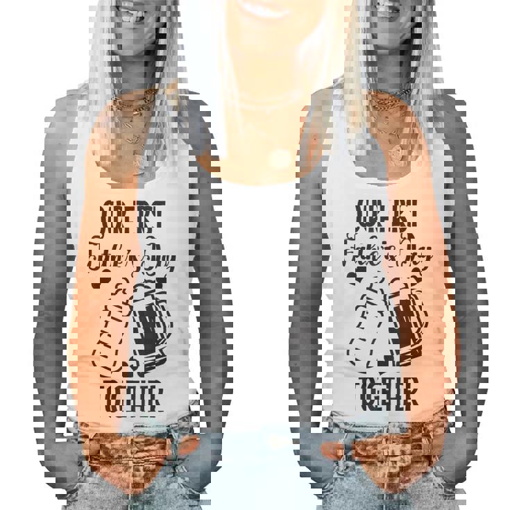 初めての父の日 Together Beer First Time Dad レディースタンクトップ