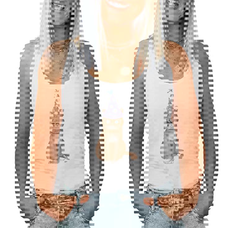 喜寿祝い 猫好き 男性 女性 喜寿 お祝い 77歳 かわいい ねこ おしゃれ 猫 紫色 レディースタンクトップ