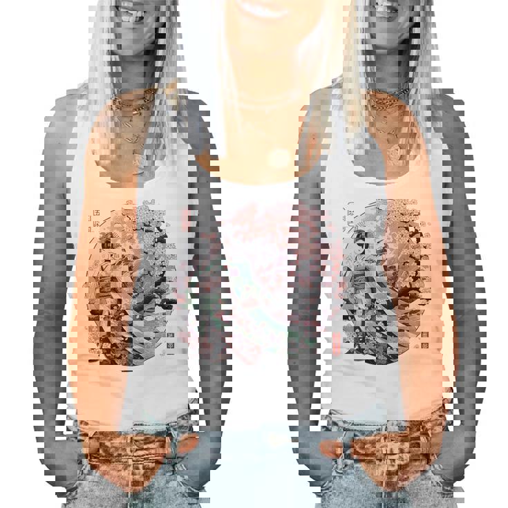 日本 浮世絵 京都 祇園甲部 五花街 桜 舞妓 着物 バックプリント レディースタンクトップ