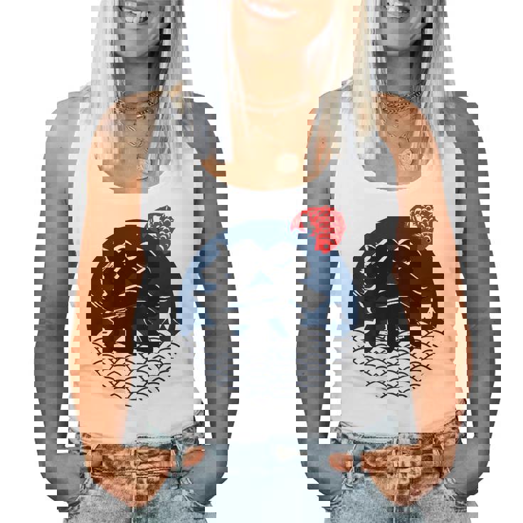 祭 まつり お祭り 海 富士山 鯛 夏祭り 秋祭り 花火大会 納涼まつり カジュアル はっぴのようなおもしろワッショイ レディースタンクトップ