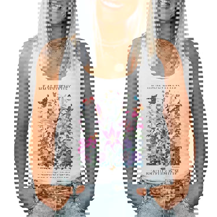 花柄 クリスチャン ティー 聖書 詩 伝道の書 3 レディースタンクトップ