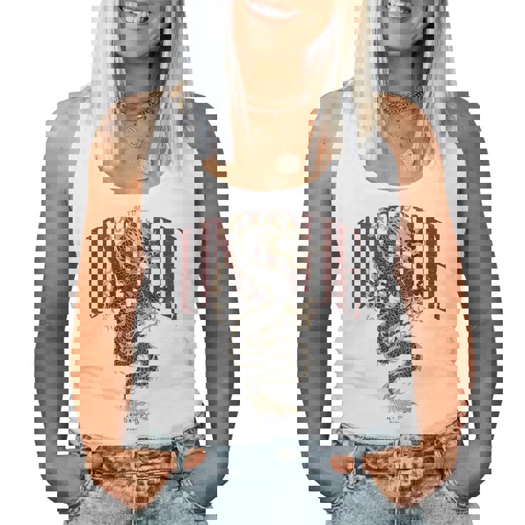 龍 美的 ヒップホップ Y2k Hip Hop 服 レトロ ヴィンテージ ストリートウェア ファッション 女性 男性 竜 レディースタンクトップ