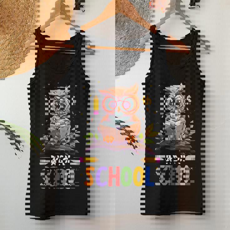 100Th Days Ofchool Owls 鳥 学生 100日間の学校 レディースタンクトップ 面白い贈り物