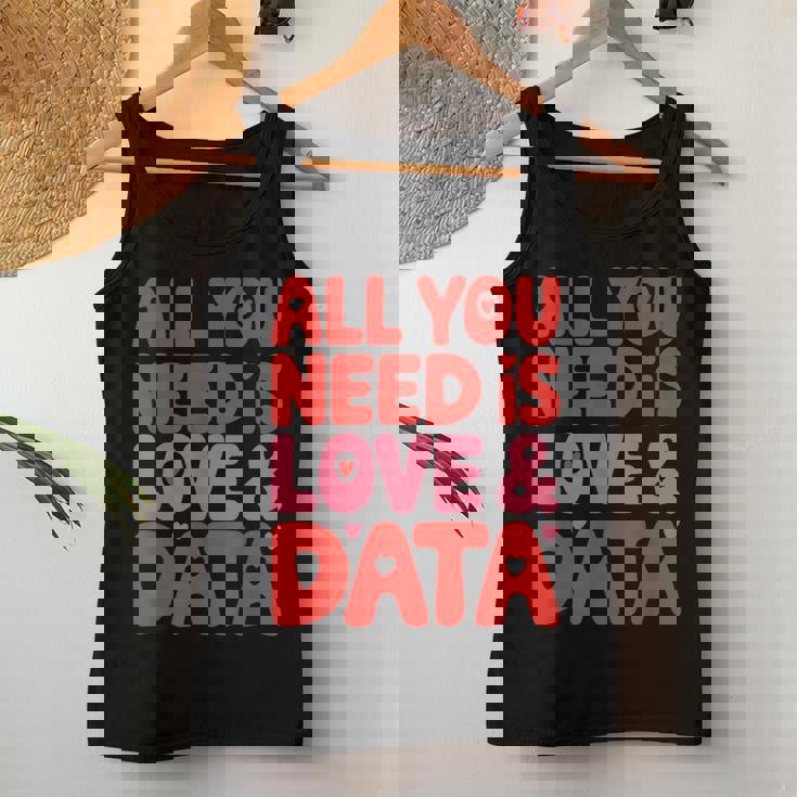 All You Need Is Love & Data Teacher コンピュータースプレッドシート レディースタンクトップ 面白い贈り物
