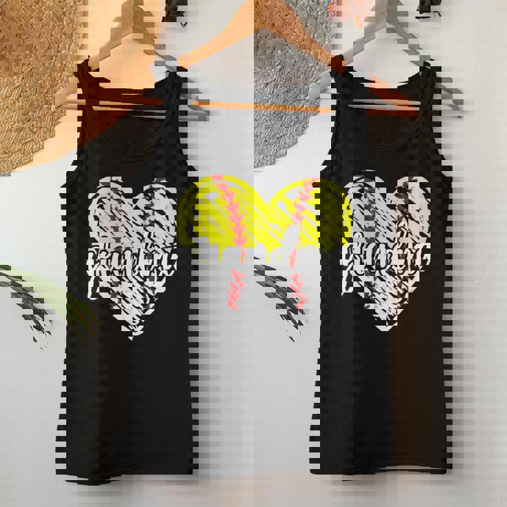 Baseball Softball Grandma Heart Softball Baseball Grandma Women Tank Top Unique Gifts