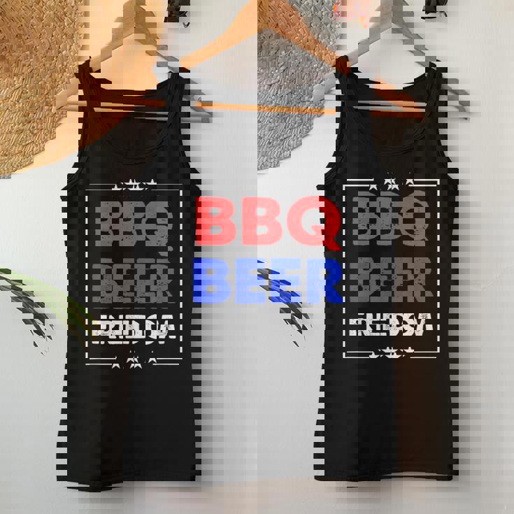 Bbq Beer Freedom シャツ レディースタンクトップ 面白い贈り物