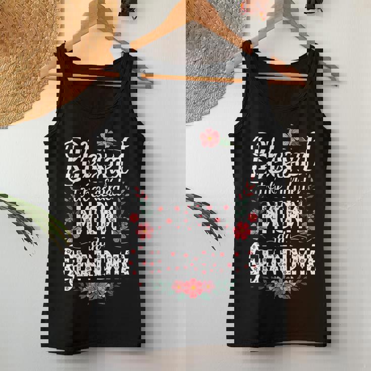 Blessed To Be Called Mom And Grandma Cute Floral Women Tank Top Personalized Gifts