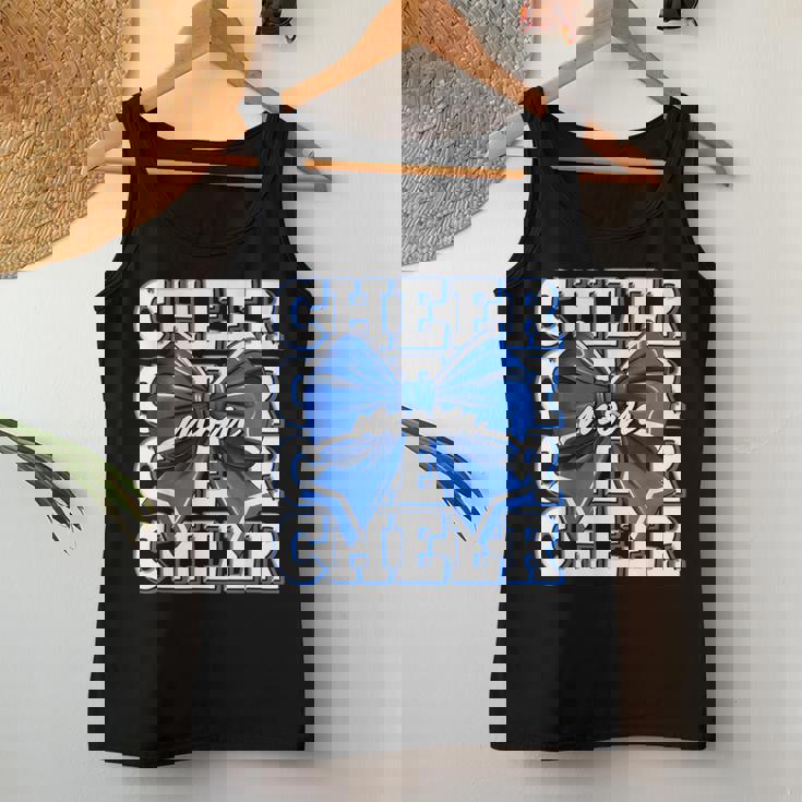 Cheer Mom Blue Bow Cheerleader Competition Game Day Women Tank Top Unique Gifts