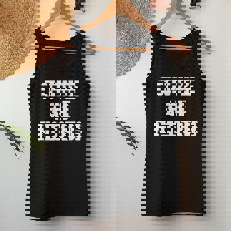 Coffee & Records 面白いビニールレコードコレクターミュージック レディースタンクトップ 面白い贈り物