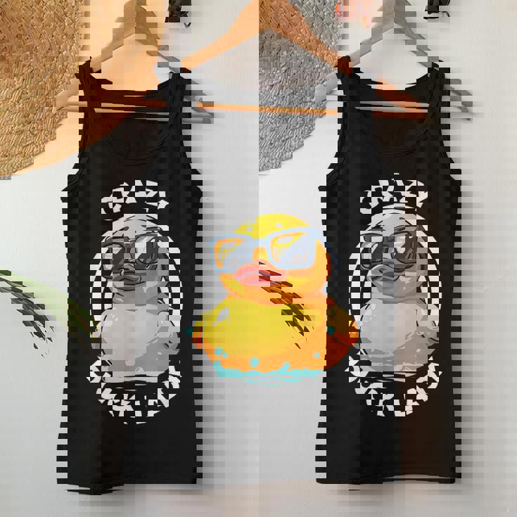 Crazy Duck Lady キュート アヒル ママ アヒルの所有者 面白い I Love Ducks レディースタンクトップ 面白い贈り物