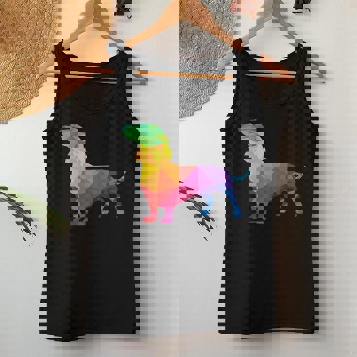 Dachshund Gay Pride Lgbt Lgbtq Rainbow Flag Dog Lovers レディースタンクトップ 面白い贈り物
