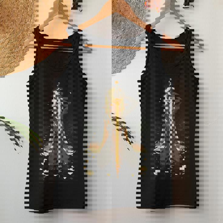 Demon Anime Girl Horns Katana レディースタンクトップ 面白い贈り物