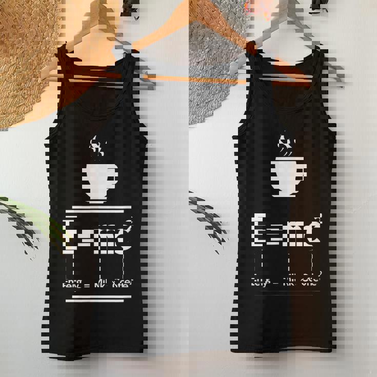 EMc2 Means Energy Milk X Coffee2 レディースタンクトップ 面白い贈り物