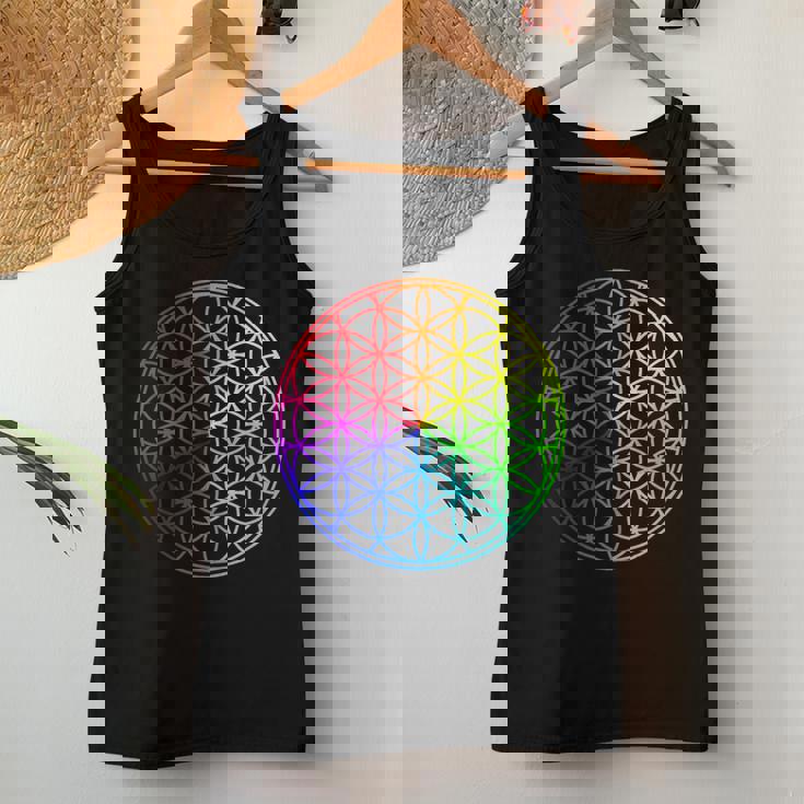 Flower Of Lifeacred Geometry Yogaフラワーオブライフ神聖幾何学瞑想ヨガ レディースタンクトップ 面白い贈り物