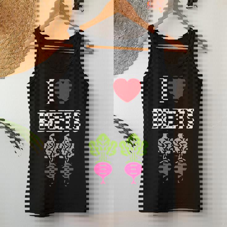 Food Humor Beetrootimpleegetable I Love Beets レディースタンクトップ 面白い贈り物