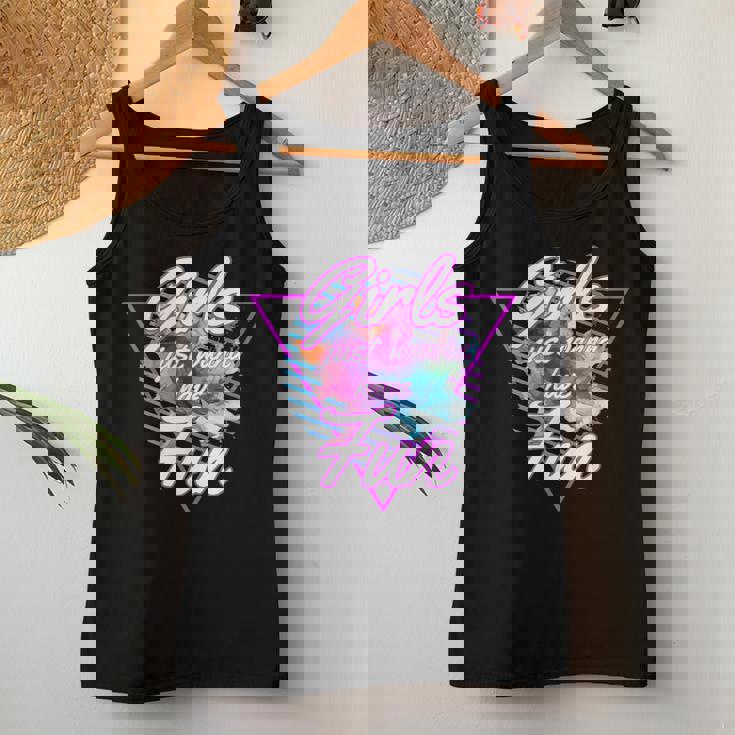 Girls Just Wanna Have Fun 1980S Eighties Costume Party レディースタンクトップ 面白い贈り物