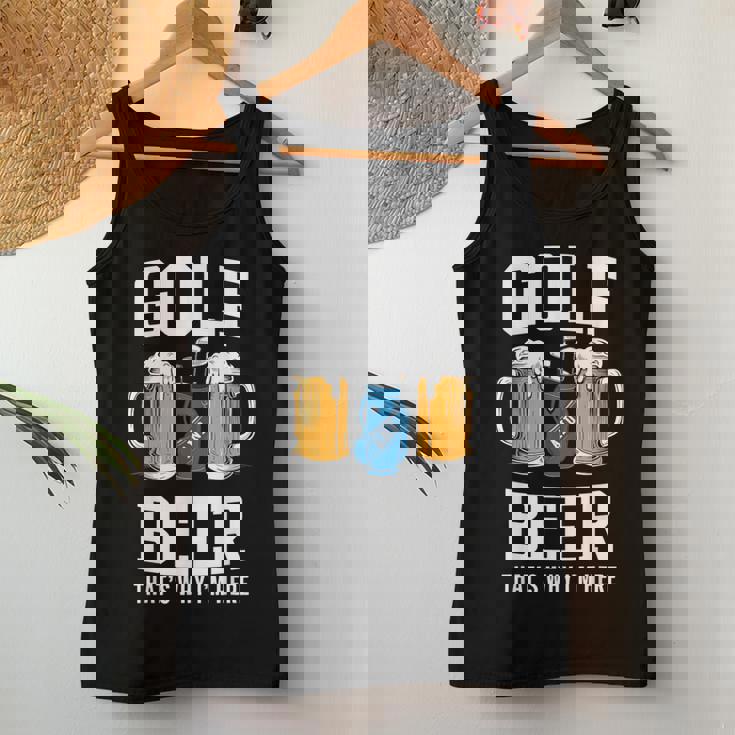 Golf And Beer That's Why I'm Here ゴルフ ビールを飲む人 レディースタンクトップ 面白い贈り物