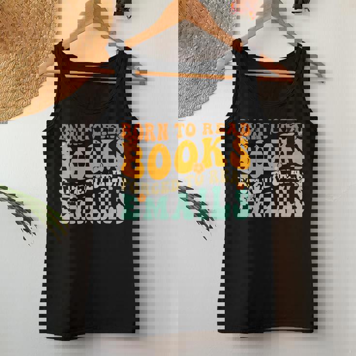 Groovy Born To Read 本 強制的に読む メール 読書 レディースタンクトップ 面白い贈り物