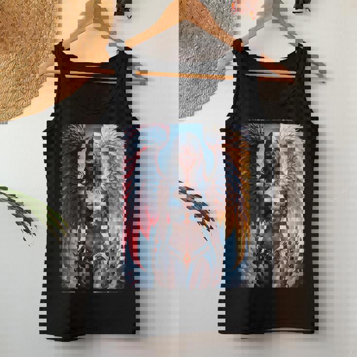 Hot Girl On 男性用 ハーフエンジェル&ハーフデーモンガール レディースタンクトップ 面白い贈り物