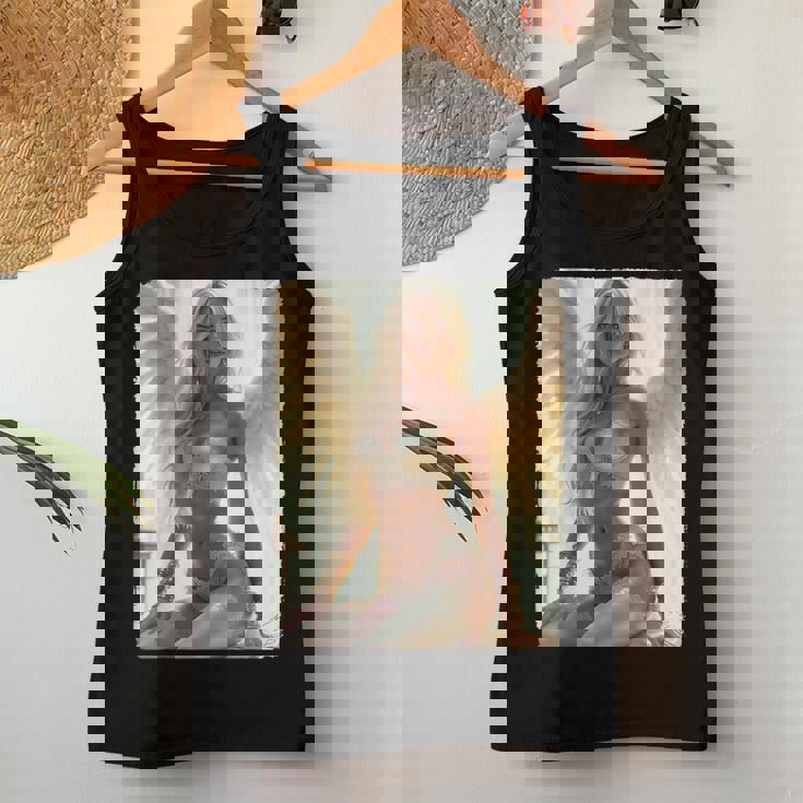 Hot Girl On 男性用 セクシーな天使の座り グランジ レディースタンクトップ 面白い贈り物