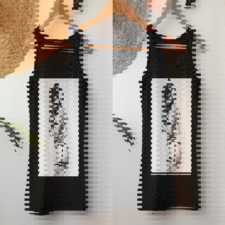 Hot Girl On 男性用 セクシー バッド キティ ピンナップガール B&W レディースタンクトップ 面白い贈り物