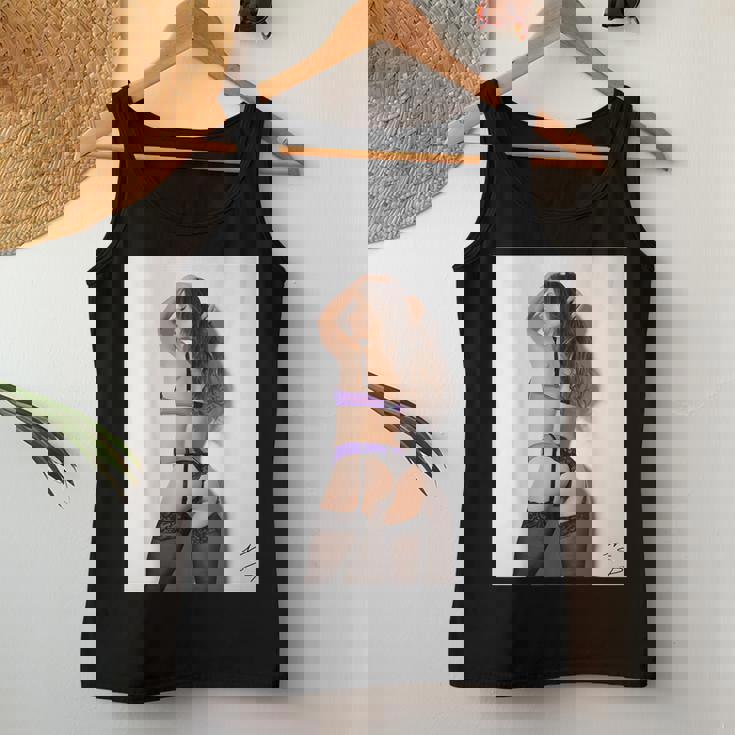 Hot Girl On 男性用 紫のセクシーなモデル レディースタンクトップ 面白い贈り物