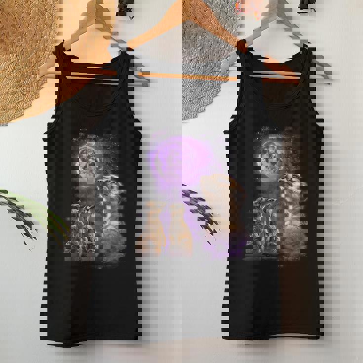 Howling At The Moon シャツ 面白いミーアキャットシャツ ミーアキャット レディースタンクトップ 面白い贈り物