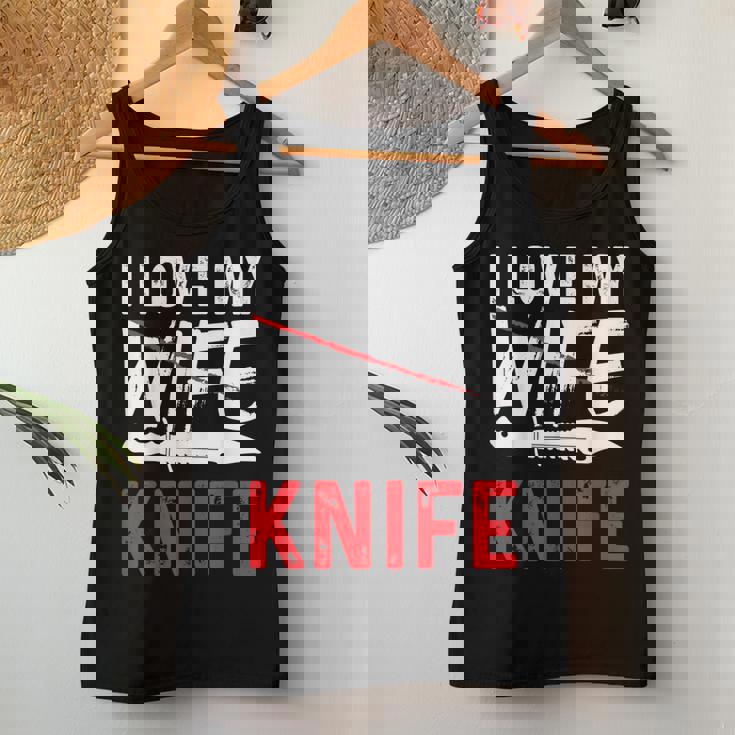 メンズ Knife Collector I Love My Wife ナイフ レディースタンクトップ 面白い贈り物