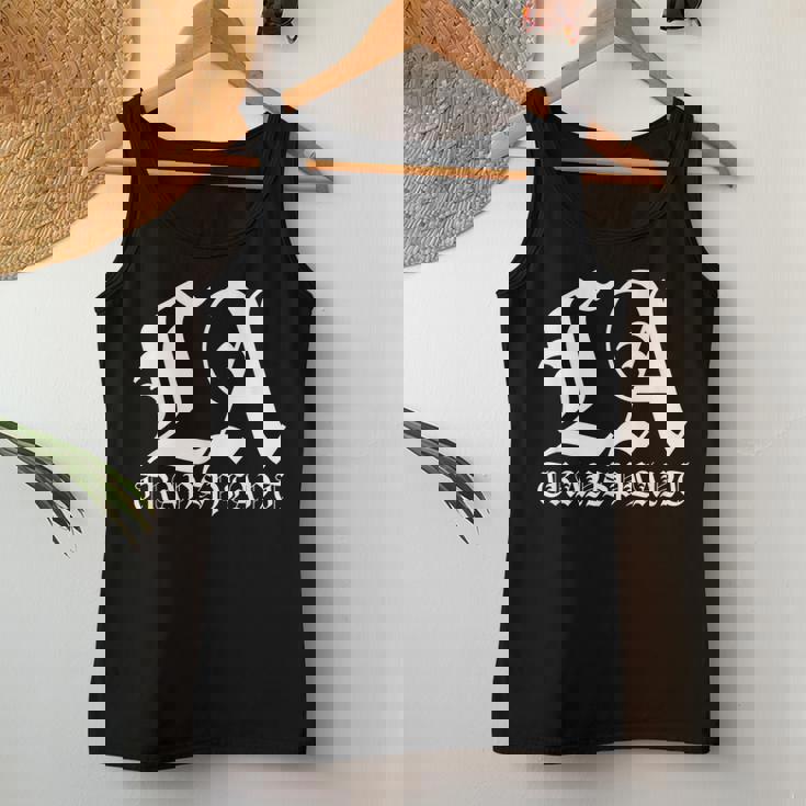 La Transplant ホワイト オールド イングリッシュグラフィック レディースタンクトップ 面白い贈り物