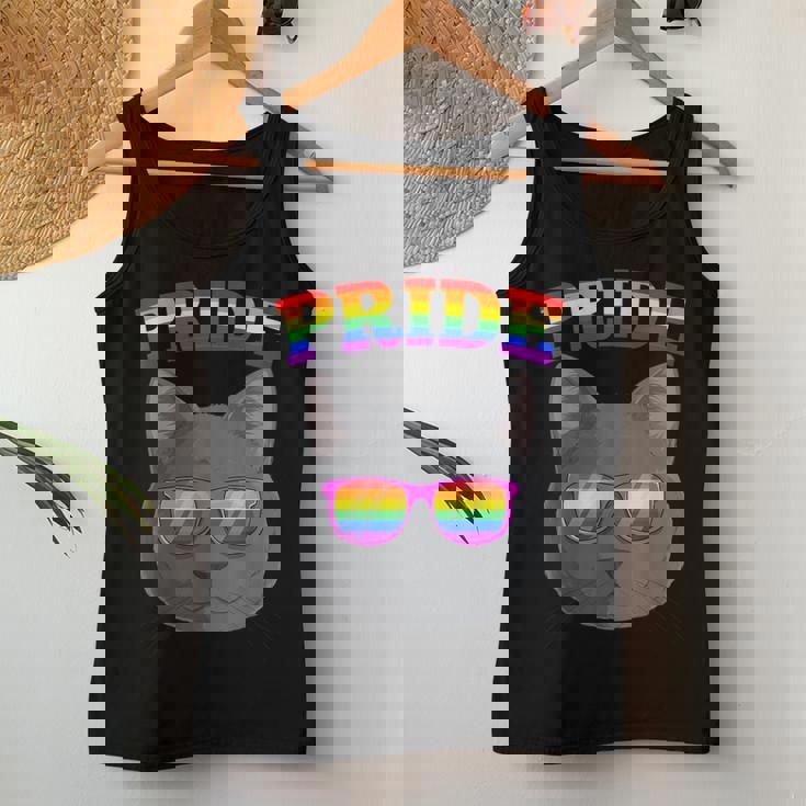 Lgbt Britishhorthair Cat Gay Pride Rainbow Lgbtq Kitty レディースタンクトップ 面白い贈り物