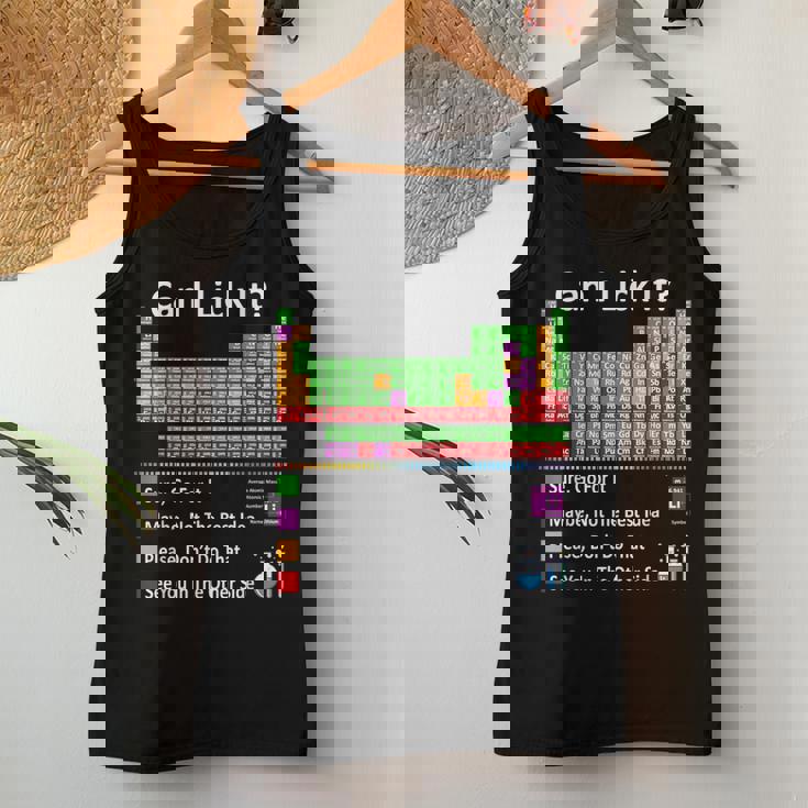 Can I Lick It Periodic Table Chart Science Teacher Cool Meme Women Tank Top Unique Gifts