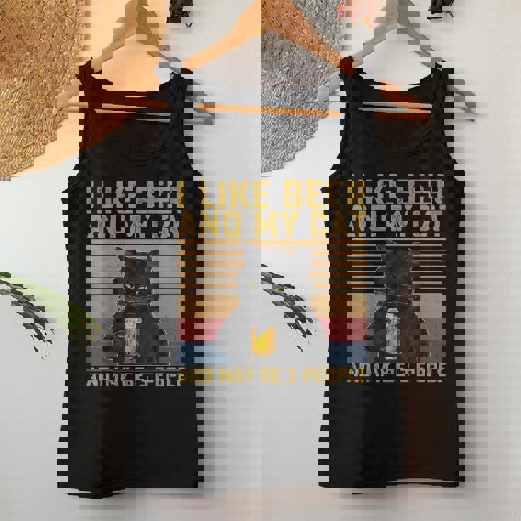 I Like Beer My Cat And Maybe 3人 猫好き ギフト レディースタンクトップ 面白い贈り物