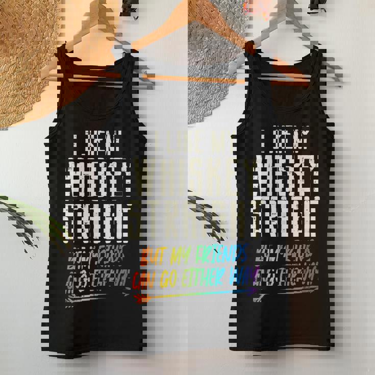 Like My Whiskeytraight Friends Lgbtq Gay Pride Proud Ally レディースタンクトップ 面白い贈り物