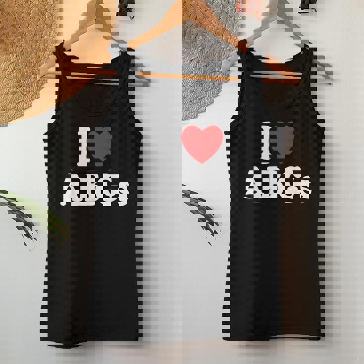 I Love Abgs I Heart Abg おもしろい アジアの赤ちゃん 女の子 恋人 レディースタンクトップ 面白い贈り物