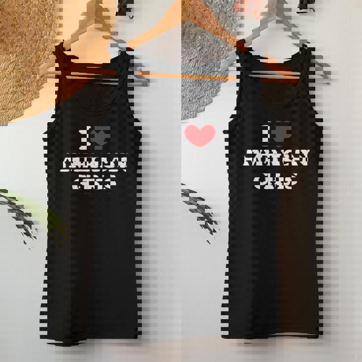 I Love American Girls I Heart American Girls レディースタンクトップ 面白い贈り物