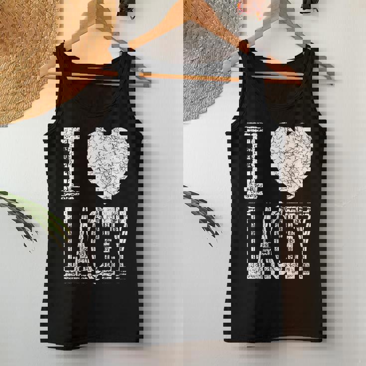 I Love Lacey バレンタイン ガールフレンド 女の子 娘 ハート 妻 レディースタンクトップ 面白い贈り物